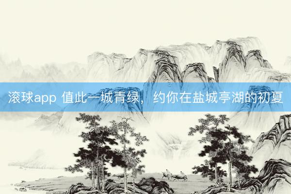 滚球app 值此一城青绿，约你在盐城亭湖的初夏