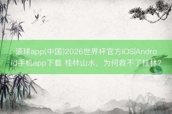 滚球app(中国)2026世界杯官方IOS|Android手机app下载 桂林山水，为何救不了桂林？