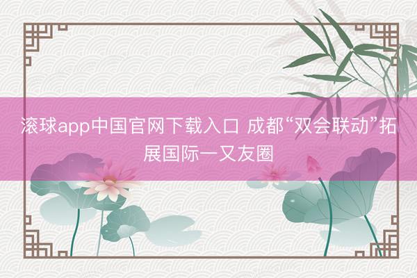滚球app中国官网下载入口 成都“双会联动”拓展国际一又友圈