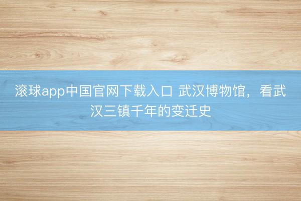 滚球app中国官网下载入口 武汉博物馆，看武汉三镇千年的变迁史