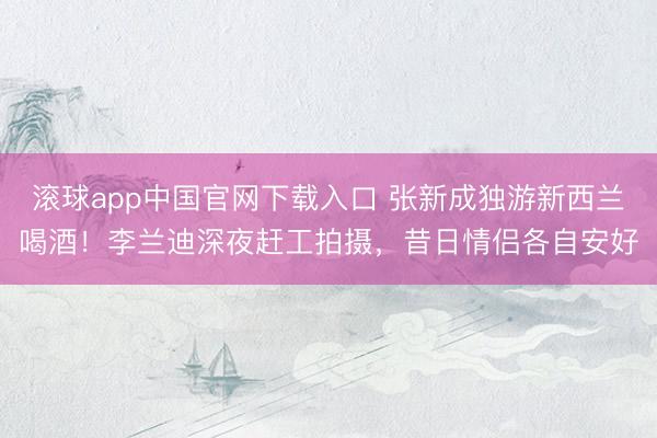 滚球app中国官网下载入口 张新成独游新西兰喝酒！李兰迪深夜赶工拍摄，昔日情侣各自安好