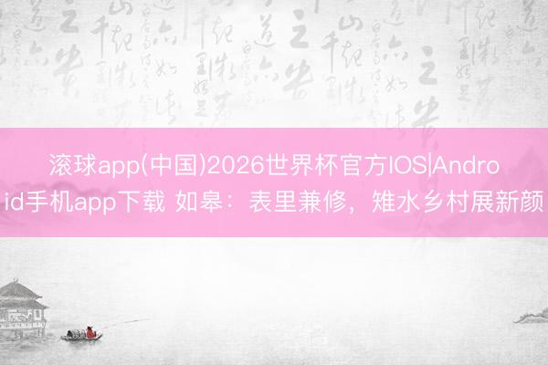 滚球app(中国)2026世界杯官方IOS|Android手机app下载 如皋：表里兼修，雉水乡村展新颜