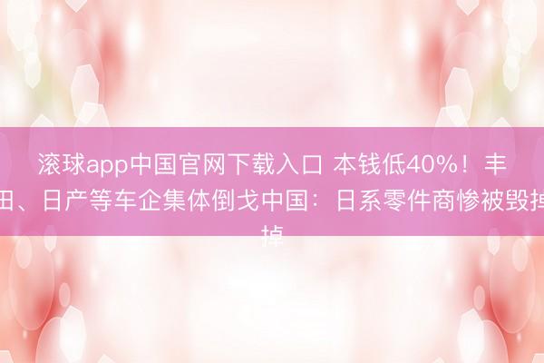 滚球app中国官网下载入口 本钱低40%！丰田、日产等车企集体倒戈中国：日系零件商惨被毁掉