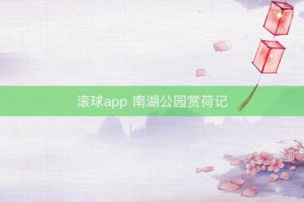 滚球app 南湖公园赏荷记