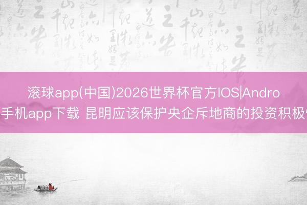 滚球app(中国)2026世界杯官方IOS|Android手机app下载 昆明应该保护央企斥地商的投资积极性