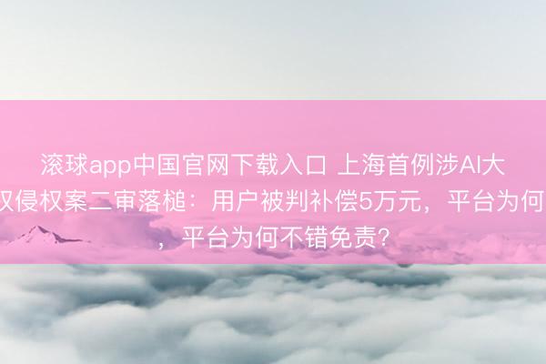 滚球app中国官网下载入口 上海首例涉AI大模子文章权侵权案二审落槌：用户被判补偿5万元，平台为何不错免责？