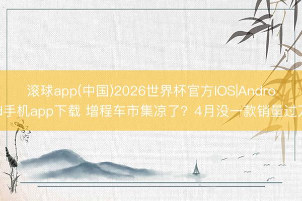滚球app(中国)2026世界杯官方IOS|Android手机app下载 增程车市集凉了？4月没一款销量过万