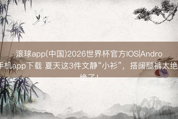 滚球app(中国)2026世界杯官方IOS|Android手机app下载 夏天这3件文静“小衫”，搭阔腿裤太绝了！