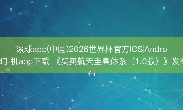 滚球app(中国)2026世界杯官方IOS|Android手机app下载 《买卖航天圭臬体系(1.0版)》发布