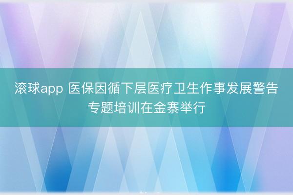 滚球app 医保因循下层医疗卫生作事发展警告专题培训在金寨举行