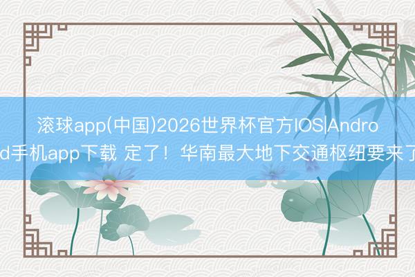 滚球app(中国)2026世界杯官方IOS|Android手机app下载 定了！华南最大地下交通枢纽要来了