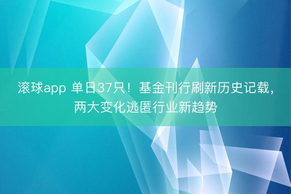 滚球app 单日37只！基金刊行刷新历史记载，两大变化逃匿行业新趋势