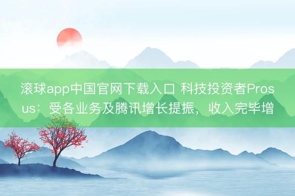 滚球app中国官网下载入口 科技投资者Prosus：受各业务及腾讯增长提振，收入完毕增
