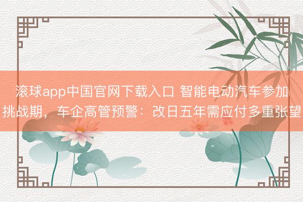 滚球app中国官网下载入口 智能电动汽车参加挑战期,车企高管预警:改日五年需应付多重张望